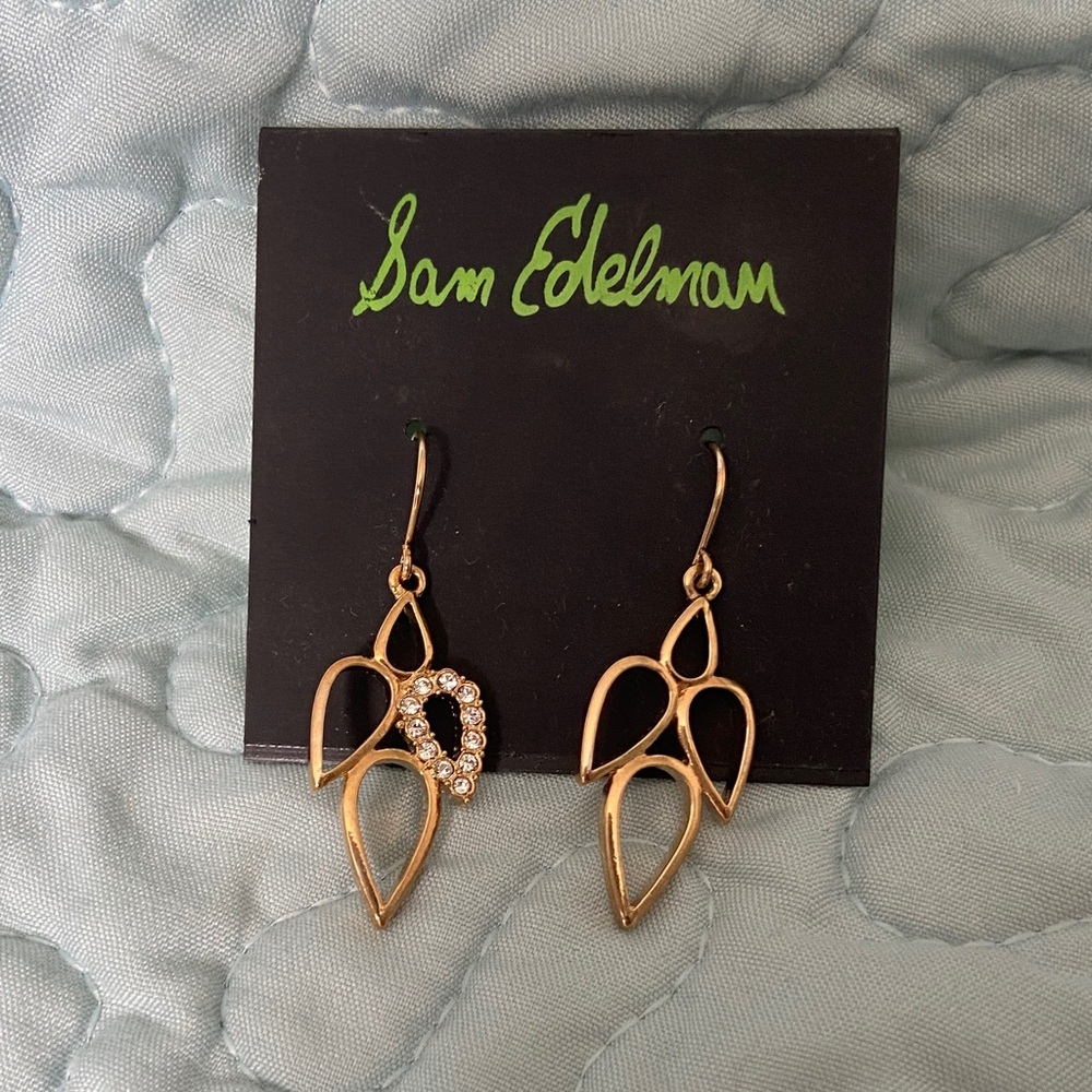 Sam Edelman Gold Leaf Earrings
